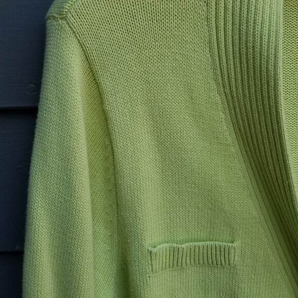 Pendleton Lime Green Cotton Cardigan with pockets size Large - Picture 6 of 8